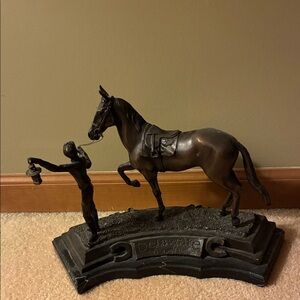 Delaware Park Bronze equestrian rider statue
